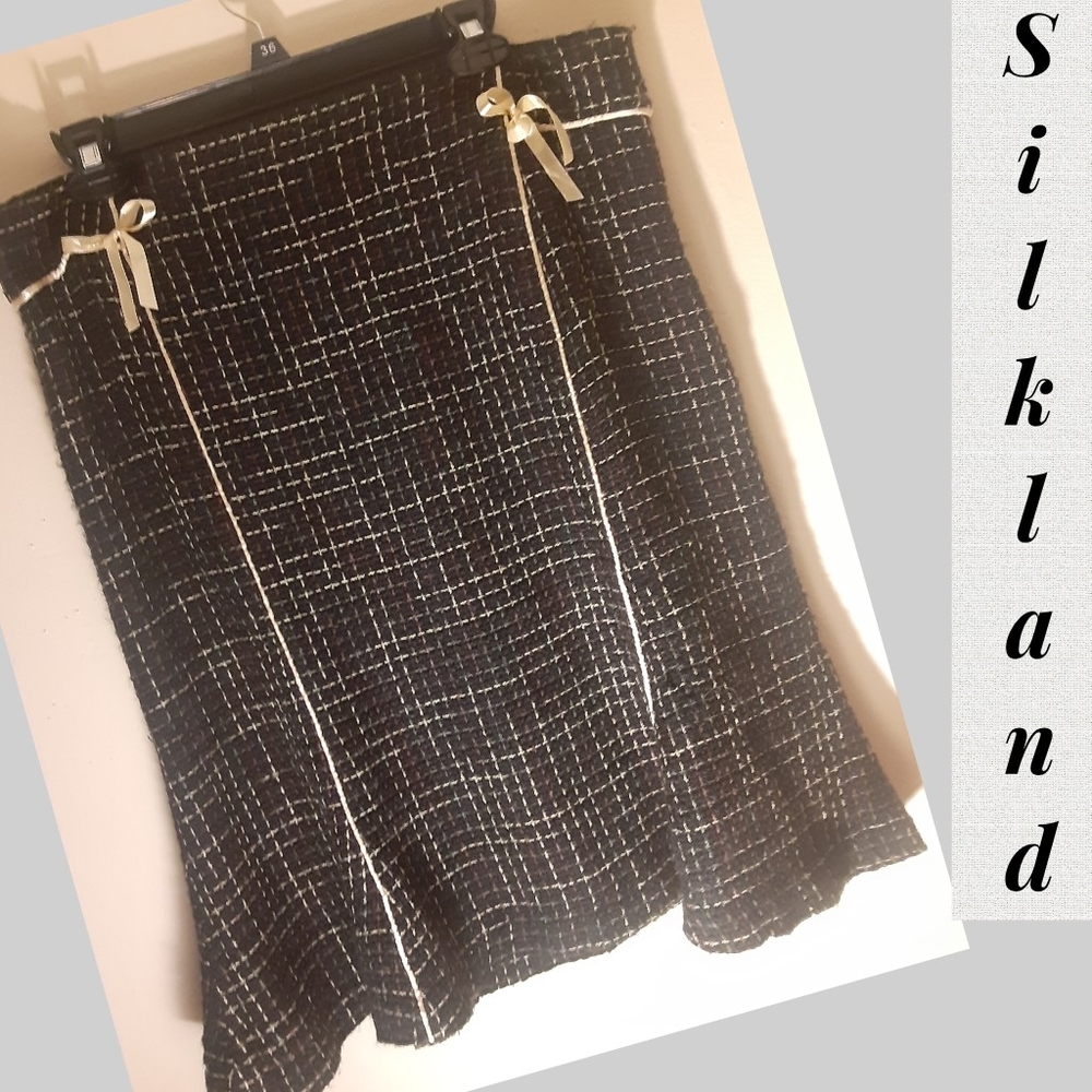 Silkland skirt  yellow and black plaid print